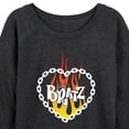 thumbnail image 3 of Bratz - Flame Logo - Chain Link Heart - Women's Lightweight French Terry Long Sleeve Shirt, 3 of 5