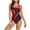 Red, variant on Eiyaclvo One Piece Swimsuits for Women Trendy Color Block Crew Neck Bathing Swimwear Slimming High Waisted Bathing Suits Athlertic Sport Swim Suits Size M