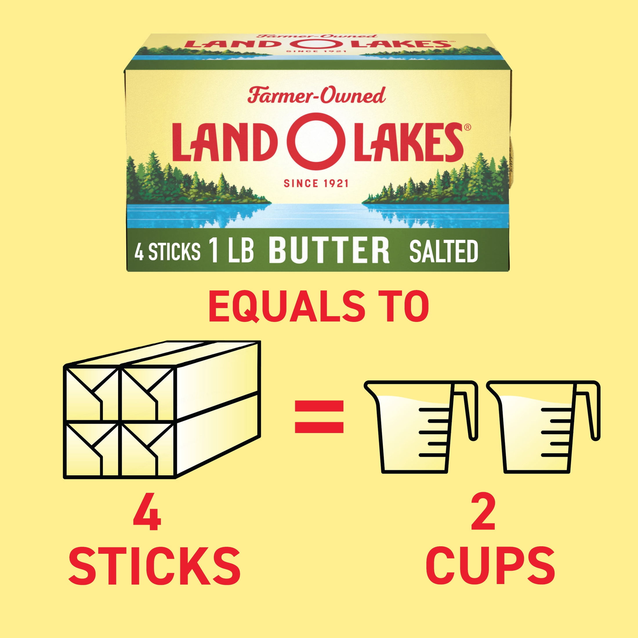 Land O Lakes Salted Stick Butter, 16 oz box, 4 Sticks