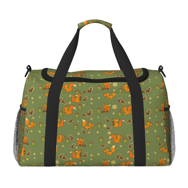 Balery Squirrel And Nuts Bolsa de Gimnasio para Mujeres, Bolsa de Viaje con Bolsillo Húmedo, Bolsa de Fin de Semana para Mujeres, Bolsa de Viaje Resistente al Agua
