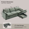 thumbnail image 4 of wow97e Modern Sectional Couch Set for Living Room, L-Shaped Cloud Sofa Couch with Large Storage, Chenille Fabric, 3 Seat Couch with Movable Ottoman, 4 of 6