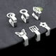 thumbnail image 2 of Zhuge Pinza para mantel de acero inoxidable de 6 piezas, pinza para mantel gráfica, pinza para mantel fija móvil de alta elasticidad (plata, estilo mariposa), 2 of 5