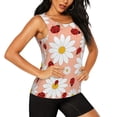 thumbnail image 2 of Balery Daisy and Ladybug Camiseta sin mangas estampada ligera para mujer, tops de entrenamiento sin mangas, camisetas de yoga transpirables de secado rápido.-Small, 2 of 7