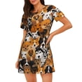 thumbnail image 1 of Balery Dogs Different Breeds Camisón de manga corta con cuello redondo para mujer, cómodo y elegante., 1 of 6