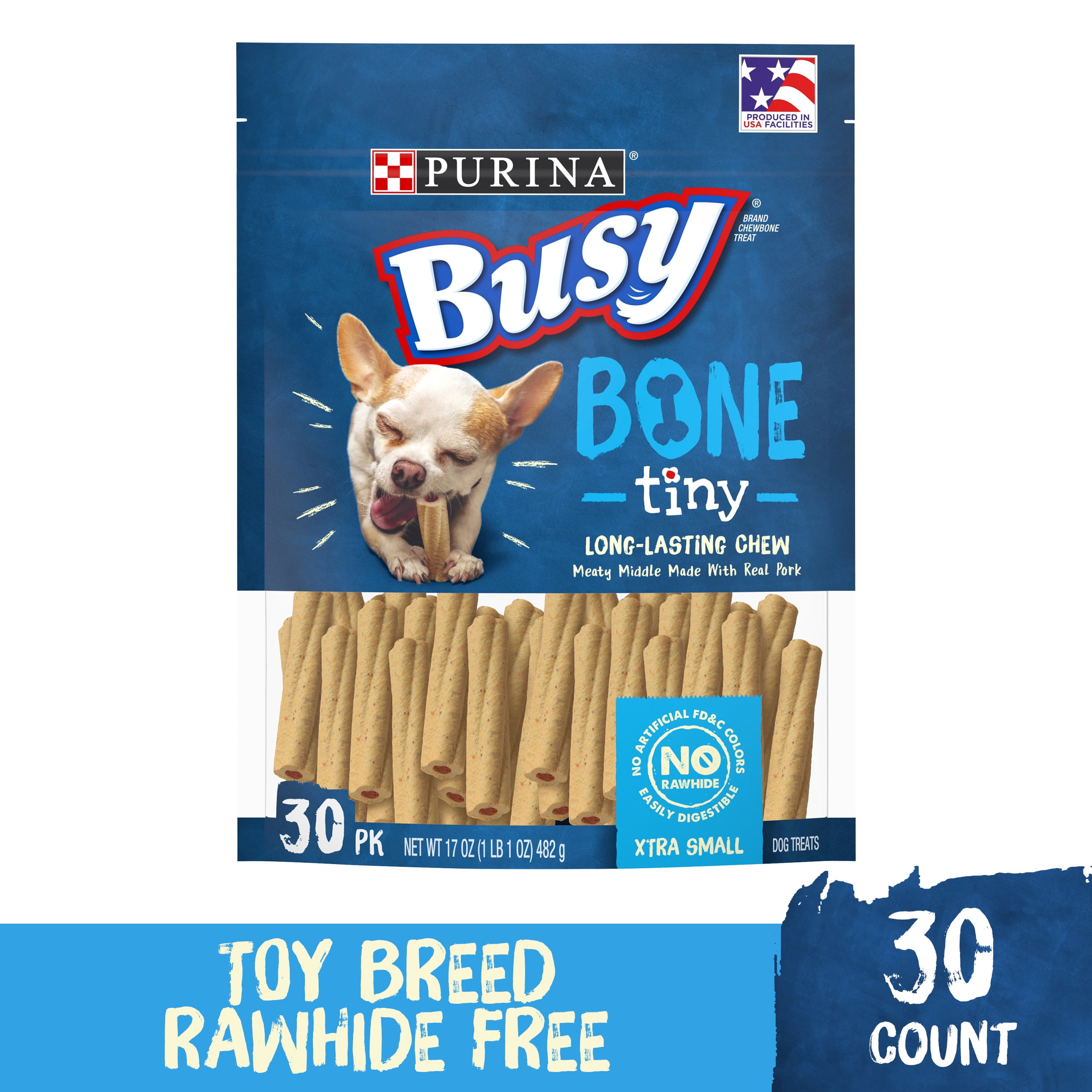 Purina Busy Toy Breed Dog Bones, Tiny, 30 ct. Pouch