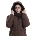 thumbnail image 3 of PUFFIT Women Puffer Jacket Hood Winter Water Repellent Wind-resistant Ladies Classic Quilted Padded Coat Big Pocket, 3 of 5