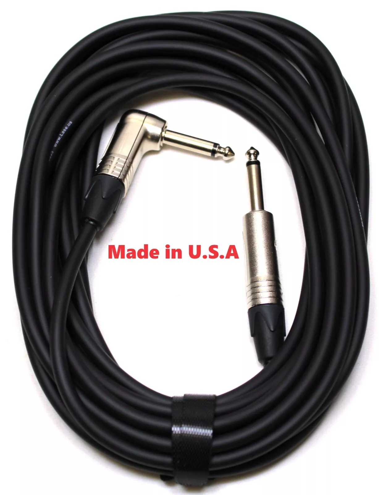LASE 20 Ft Instrument Cable w/NEUTRIK NP2X & NP2RX 1/4" Right Angle Cable Nickel