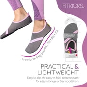 FITKICKS Classic Active Footwear Quick Dry Foldable Water Shoes, Dark Gray/Lavender (Womens)