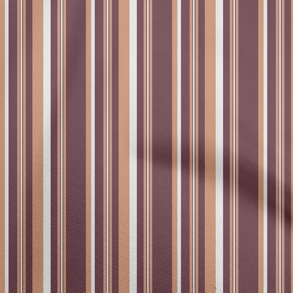 oneOone Velvet Chocolate Brown Fabric Stripes Sewing Material Print Fabric By The Yard 58 Inch Wide-R2