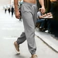 thumbnail image 2 of ZVNAΖH Men's Casual Jogger Pants Summer Lightweight Drawstring Waist Cuffed Pants Relaxed Fit Jogger Sweatpants with Pockets, 2 of 9