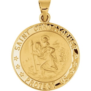 Florian Medal Jewels By Lux 14K Yellow Gold 15mm Round St