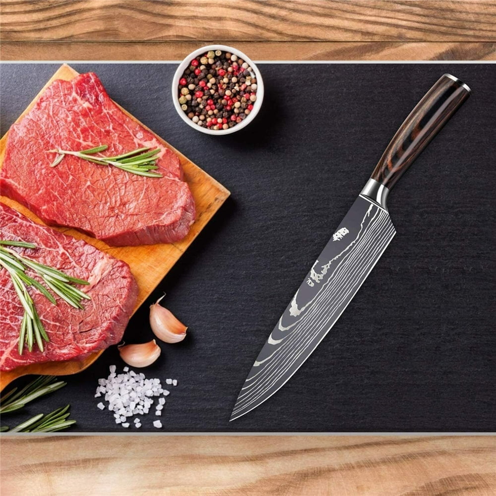  MAD SHARK Santoku Knife 8 Inch, Japanese Chef Knife,  Multi-purpose Kitchen Cooking Knife for Chopping Meat and Vegetables,  Ergonomic 2.0 Handle: Home & Kitchen