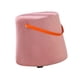 thumbnail image 5 of Reposapiés Otomano Redondo Portátil, Marco de Madera Maciza con Asa, Banco de Zapatos de Cambio Resistente Multifuncional de 10,6 Pulgadas de Alto Par Rosa Macarena Otomana redonda, 5 of 8