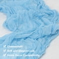 thumbnail image 3 of 2 Paquetes de Caminos de Mesa de Gasa Azul Claro 35.4" x 118" Caminos de Mesa Rústicos para Bodas y Fiestas, (10 Pies), 3 of 6