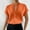 Orange, variant on Women's Fashion V Neck Solid Button Short Sleeve Shirt Long Length T Shirt Clothes for Women Womens Short Sleeve V Neck Shirts Rayon Tops for Women Womens Long Sleeve Summer Tops Summer Tops Long