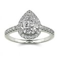 thumbnail image 4 of Oryn Jewelry Pear Cut 1.81 Ct Excellent Moissanite Ring - 14K White Gold Plated Halo Solitaire Engagement Ring - Wedding Halo Ring for Women, 4 of 4