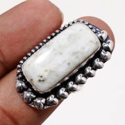 Scolecite Gemstone Handmade Fashion Engagement Gift Ring Jewelry 7" SA 7250