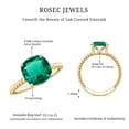 thumbnail image 5 of Cushion Cut Lab Created Emerald Solitaire Ring with Diamond for Women (2 Carat), 18K Yellow Gold, US 7.00, 5 of 8