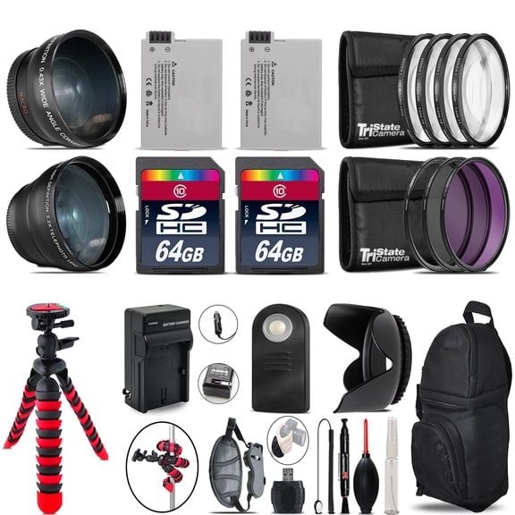 Canon Rebel T3i, T2i, T4i, T5i, EOS 600D, 650D, 700D Bundle Kit - 128GB - 58mm