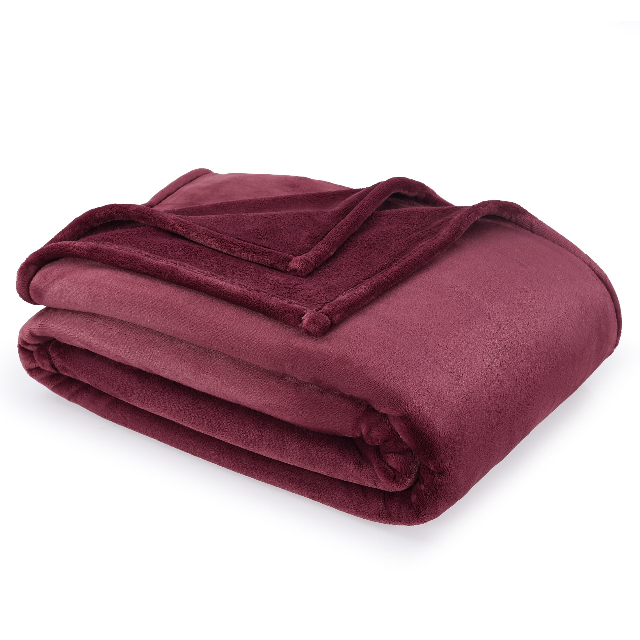 Hotel Style ™ Solid Oversized Soft Bed Blanket, Crushed Plum