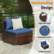 Techmilly Patio Furniture Sets, Modular Rattan Outdoor Patio Sectional Furniture Sofa Set, Wicker Patio Conversation Set for Backyard,7PCS
