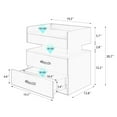 thumbnail image 6 of 1 Set Nightstand With Adjustable LED Strip Light, 2-Drawers, Large Storage Space, Perfect for Bedroom, Living Room & Study, 6 of 11