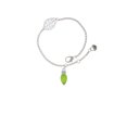 thumbnail image 1 of Delight Jewelry Silvertone Christmas Lights - Lime Green Resin - Silvertone Leaf Delicate Bracelet, 6.25+1.75", 1 of 4