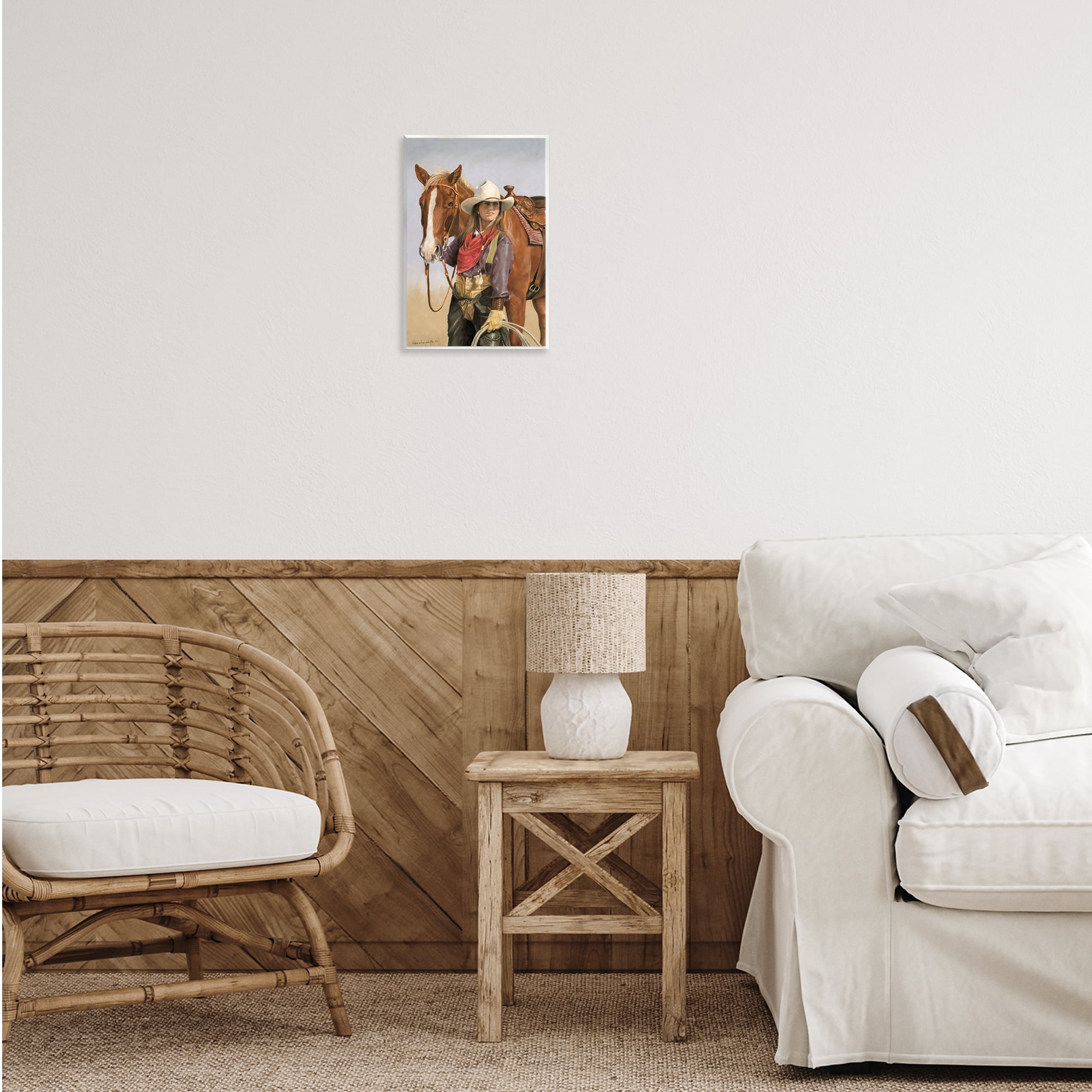 Stupell Industries Powerful Female Cowgirl Animals & Insects Painting Unframed Art Print Wall Art, 10 x 15