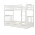 thumbnail image 5 of Harper & Bright Designs Twin-Over-Twin Bunk Bed with Ladders and Two Storage Drawers, White, 5 of 9