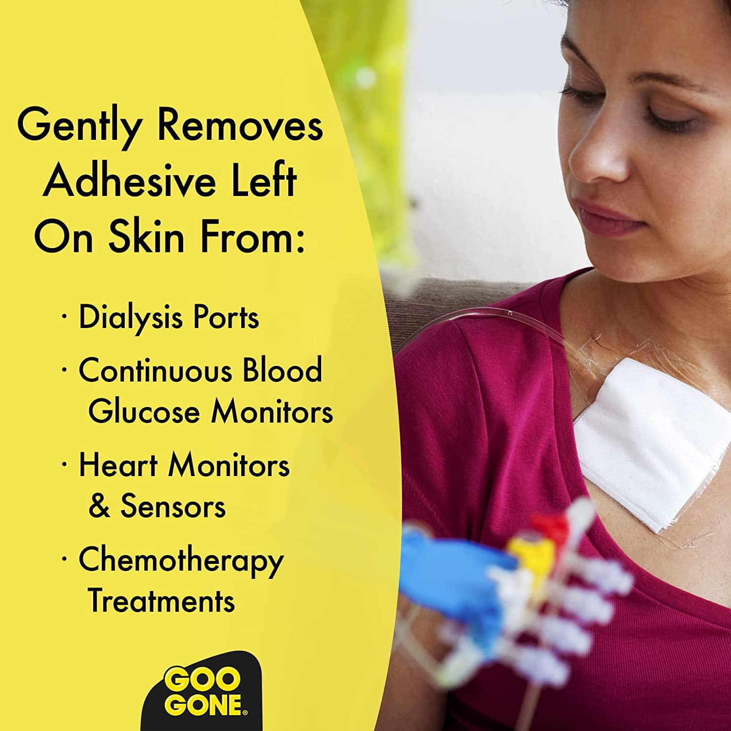 Goo Gone Medical Grade Bandage and Medical Tape Adhesive Remover For Skin, Reduces Pain and Irritation, Alcohol-Free, 8 oz