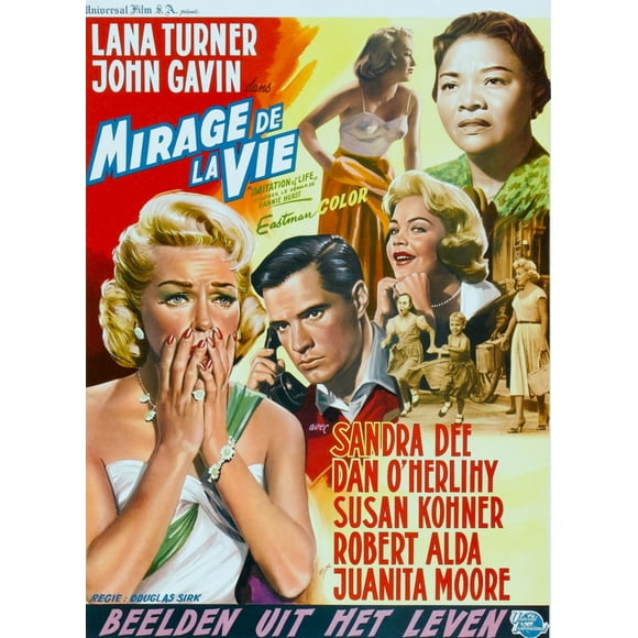 Imitation Of Life (Aka Mirage De La Vie) L-R: Lana Turner John Gavin Sandra Dee Juanita Moore On Belgian Poster Art 1959 Movie Poster Masterprint (11 x 17)