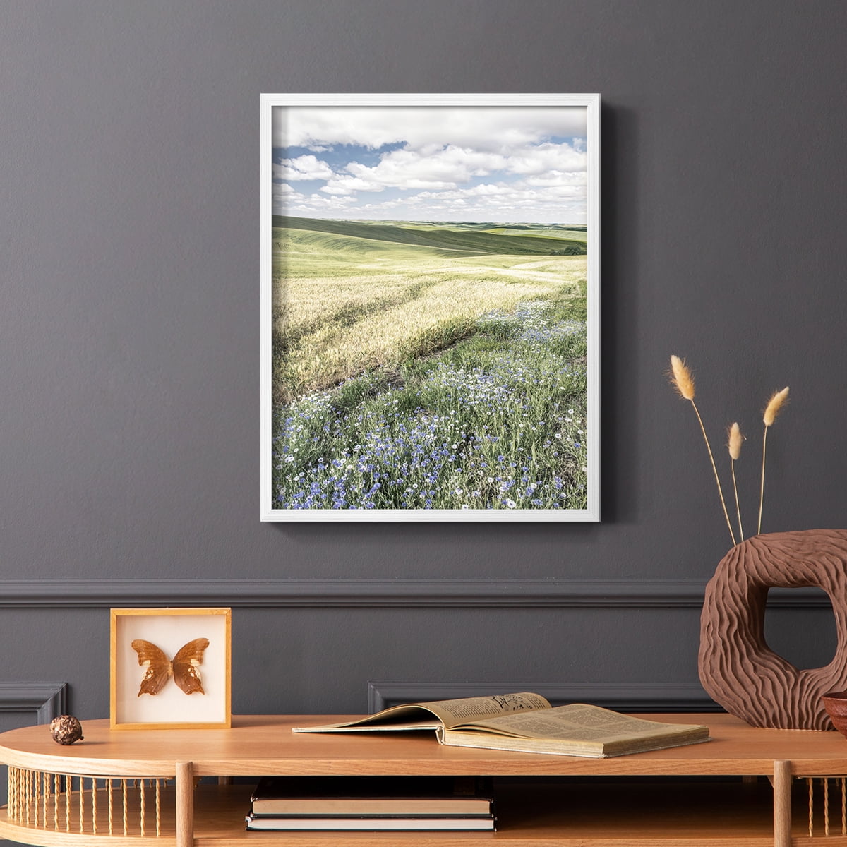 Wildflower Farm Framed Print - Solid Wood in Single Picture Frame Solid Wood 2 Framed Print