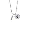 thumbnail image 2 of Delight Jewelry Silvertone Satisfied Oval Silvertone Script Initial Disc - T - Charm Necklace, 20"+3", 2 of 4