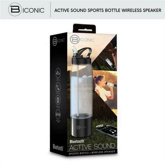 Bytech BCAUBS143BK Biconic Bluetooth Detachable Water Bottle Portable Speaker, Black