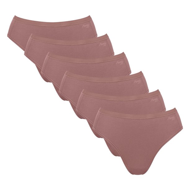 Sloggi Calzoncillos Tai mujer, pack de 6 - GO Daily Cotton Tai 6P, calzoncillos, algodón elástico Marrón M (Medium)