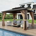 thumbnail image 2 of Gymax 10'x13' Patio Double-Roof Hardtop Gazebo w/ Galvanized Steel Roof Aluminum Frame, 2 of 10