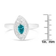 thumbnail image 5 of 14k White Gold 0.80ct TDW Treated Blue Marquise, Princess and Baguette Diamond Eye Shape Ring(H-I ,SI1-SI2), 5 of 5