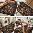 thumbnail image 5 of Boho Black Flowers Area Rugs 4'x6', Washable Small Throw Rugs for Office Bathroom, Spring Abstract Watercolor Floral Leaf Indoor Outdoor Rug Non-Slip Low Pile Carpet Runner Reversible Floor Mats, 5 of 8