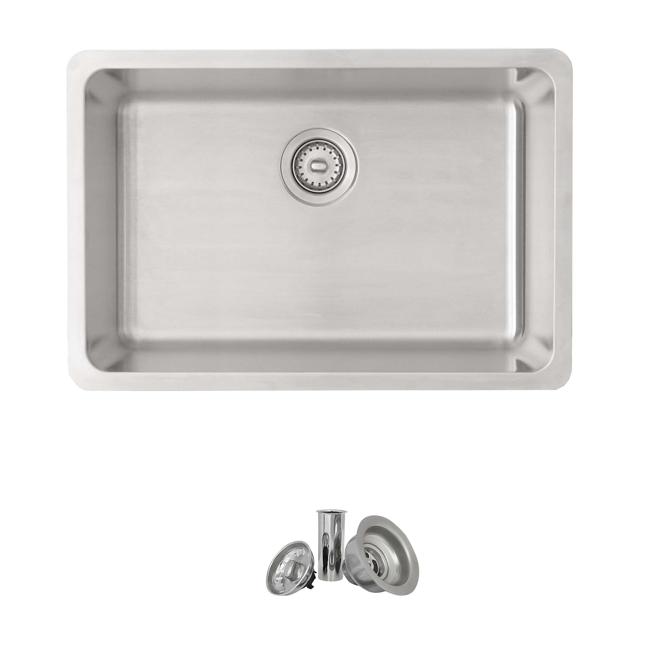 Stylish Dual Mount 27" Stainless Steel Single Bowl Kitchen Sink with Strainer S-406T