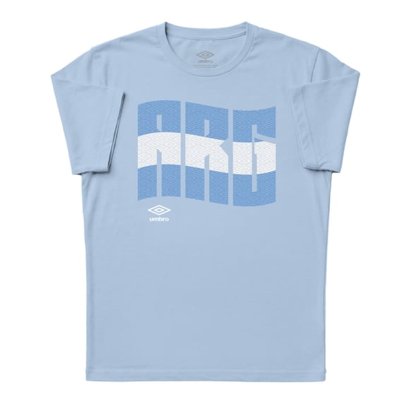 Umbro Mens Argentina Wavy Logo T Shirt (Light Blue, S-XXXL)