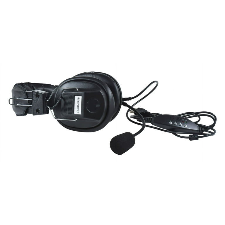 Califone 3068MUSB Over-Ear Stereo Headset with Gooseneck Microphone and  Inline Volume Control, USB Plug, Black, Each