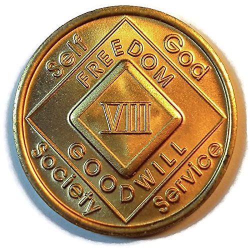 Alcoholics Anonymous 1 Year Rope Edge Sobriety Coin Chip 1 3/4" Pink/Pink 