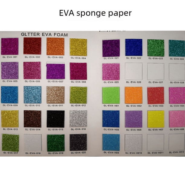 Papel esponja EVA con purpurina en polvo A4 con adhesivo, papel de espuma con purpurina dorada, pegatinas creativas con purpurina para niños
