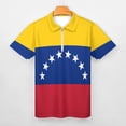 thumbnail image 3 of Venezuela Flag Men Zipper T-shirt Summer Casual Short Sleeve T-shirt Top, 3 of 7