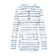 thumbnail image 4 of Jinhomg Lightweight Hooded Pullover for Women 2024 Trendy Striped Print Sweatshirt Comfortable Long Sleeve Button Up Tops with Kangaroo Pocket Winter Saving Light Blue M, 4 of 6