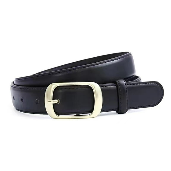 Women's Belts Skinny PU Leather Belt with Buckle Soft Waist Belt for Jeans Pants Dress