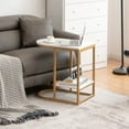 thumbnail image 2 of Costway 2Pcs C-shaped Side Table 2-Tier End Table w/ Storage Modern Compact Snack Table, 2 of 9