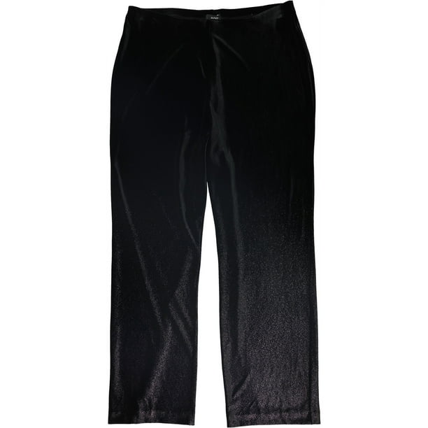 Alfani Womens Velvet Foil Dress Pants, Black, X-Large 