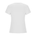 thumbnail image 5 of AherBiu Going out Tops for Women Short Sleeve Cutout Neck Stretch Slim Fitted Basic Comfy Top Tee Shirts, 5 of 6