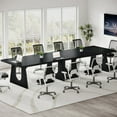 thumbnail image 5 of Tribesigns Large Conference Table or 6-8, 70.9 Inches Rectangular Meeting Table, Rustic Wood Conference Room Table for Office (Black), 5 of 5